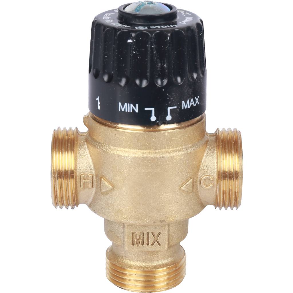 Термостатический смесительный клапан для систем отопления и ГВС 3/4 НР 30-65°С KV 2,3 STOUT
